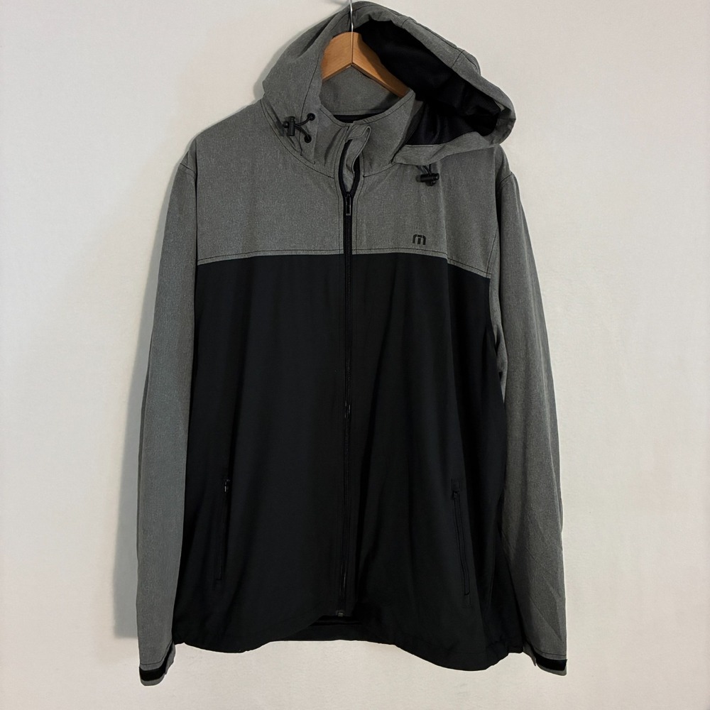 Travis Mathew Hooded Jacket Mens Size 2XL Full Zip Activewear Golf Preppy Sporty